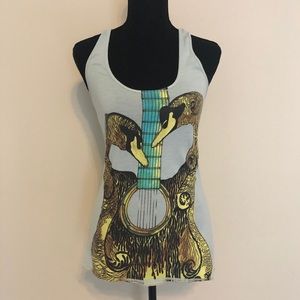 Idylle Racerback Tank Top Guitar and Swans Design